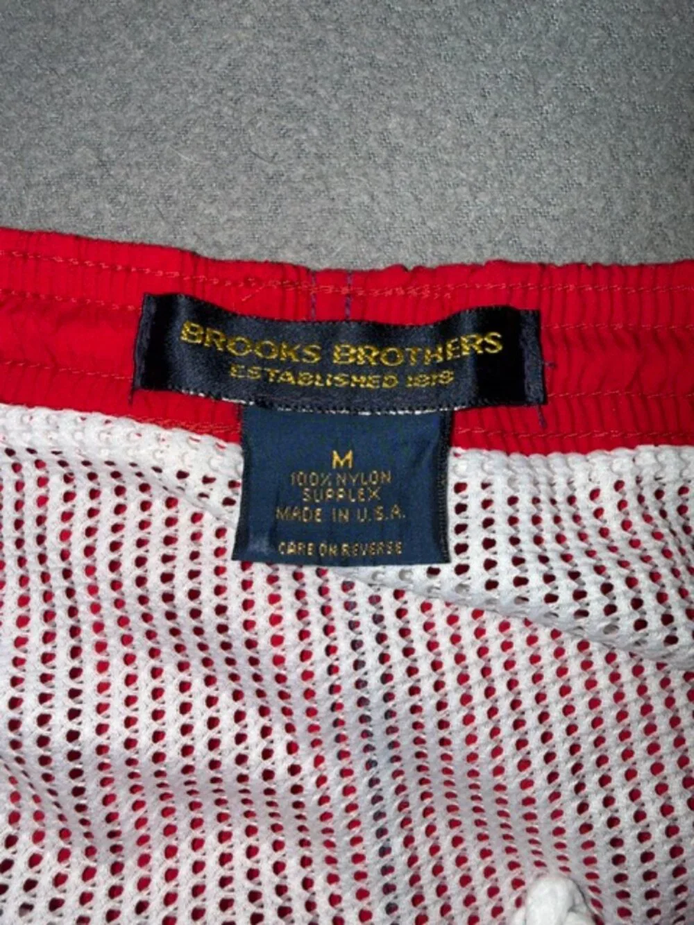 Brooks Brothers Mens Swim Trunks Medium Colorblock Mesh Lined Shorts